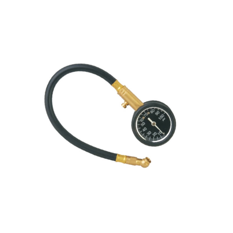 Black Dial Tyre Air Gauge With Hose