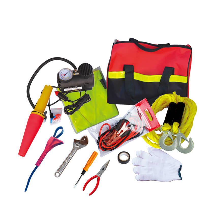 Car Emergency Kit/Road Safety/Auto/Roadside Tool Set with Easy Starter and Air Compressor